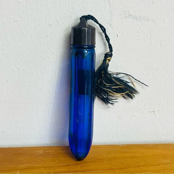 Evening In Paris Bourjois Real Parfum Perfume Blue Glass FRANCE ANTIQUE Empty - Picture 5 of 8